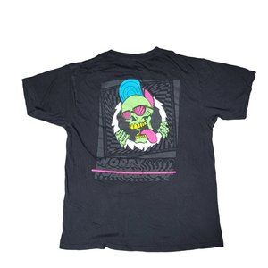 zuni neon skeleton tee shirt size large black, green, blue, psychedelic,